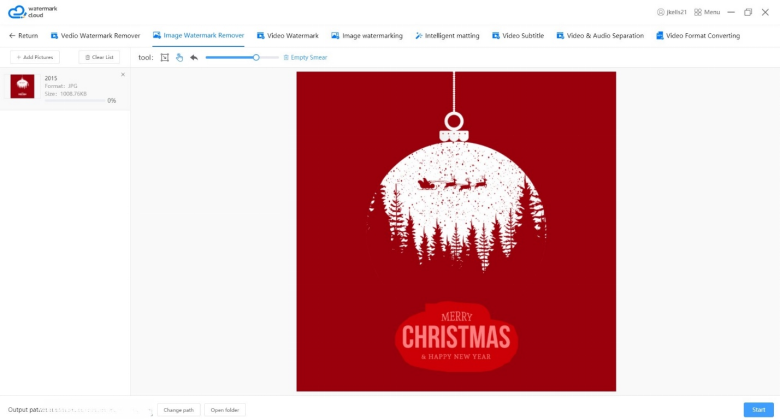 Select watermark area