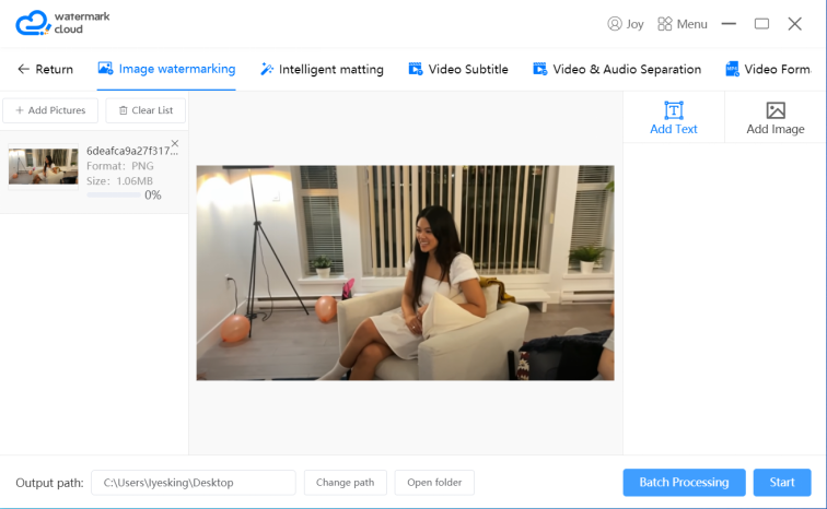 Upload photo to be watermarked